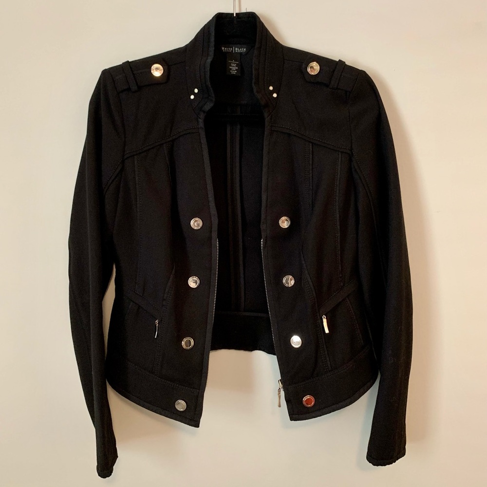 Black Moto Jacket, Size 6 White House Black Market
